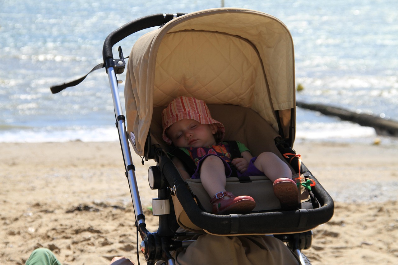 Sleeping baby i stroller