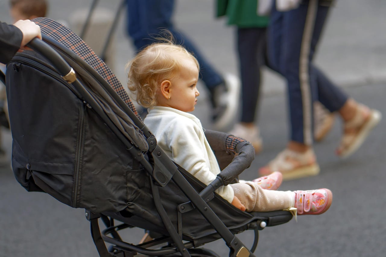 stroller with baby